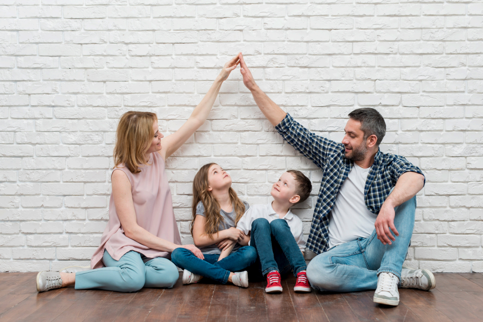 family with young children co-parent successfully together